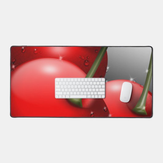 Kirschen mit Taubentropfen Schreibtischunterlage (Tastatur & Maus)