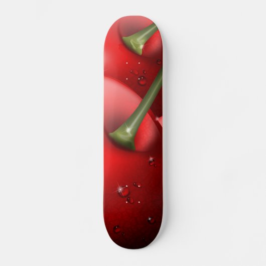 Kirschen mit Taubentropfen Skateboard (Vorderseite)