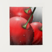 Kirschen mit Taubentropfen Wandteppich (Vorderseite)
