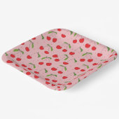 Kirschen Muster Rosa und Rot Papier Tafel Pappteller (Gewinkelt)