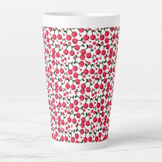 Kirschen Nahtloses Muster, Rotes Früchte-Muster, S Milchtasse (Vorderseite)