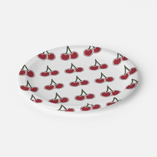 Kirschen Pappteller (Schrägansicht)