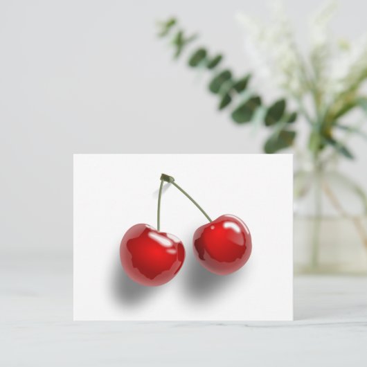 Kirschen Postkarte (Stehend Vorderseite)