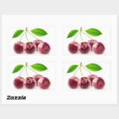 Kirschen Rechteckiger Aufkleber (Blatt)