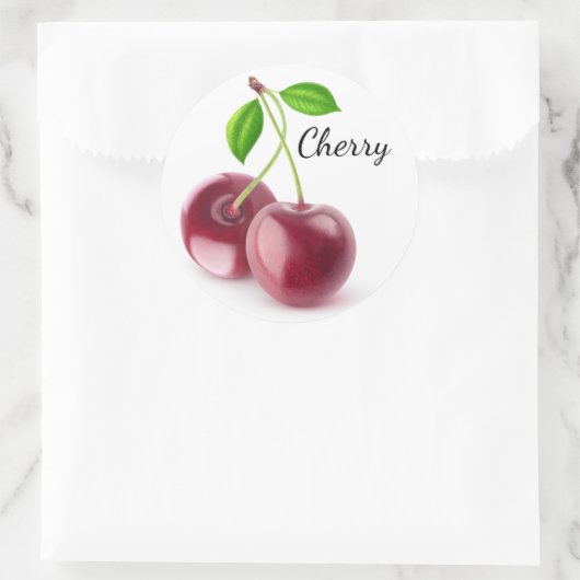 Kirschen Runder Aufkleber (Tasche)