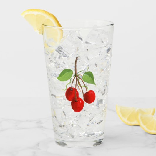 Kirschen Trinkglas Glas (Vorderseite Ice)
