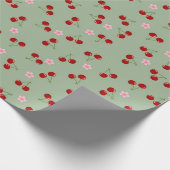 Kirschen und Blume Geschenkpapier (Ecke)