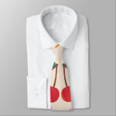 Kirschen und Blume Nahtloses Muster Krawatte (Gebunden)