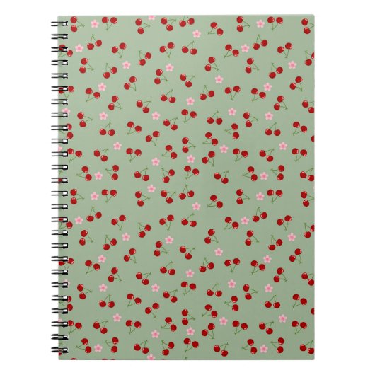 Kirschen und Blume Notizblock (Vorderseite)