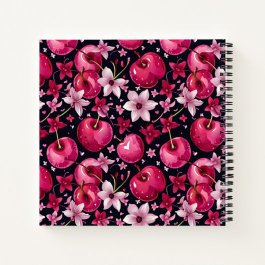 Kirschen und Blume Notizblock (Rückseite)