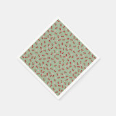 Kirschen und Blume Serviette (Ecke)