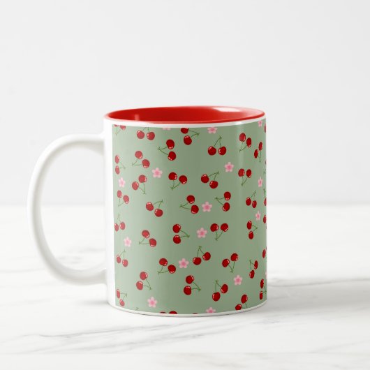 Kirschen und Blume Zweifarbige Tasse (Links)