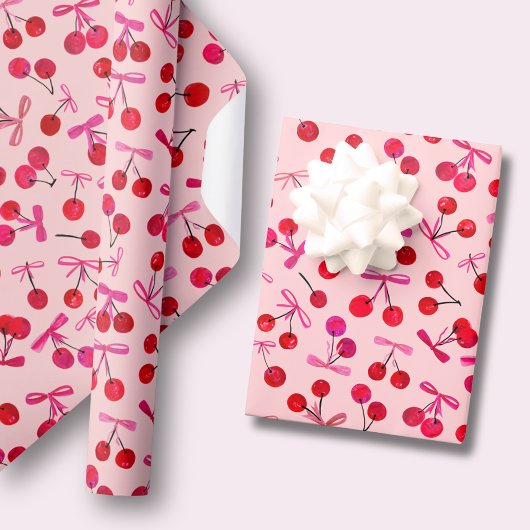 Kirschen und Bogen Geschenkpapier