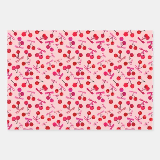 Kirschen und Bogen Geschenkpapier Set (Vorderseite 2)