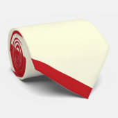 Kirschen und Creme-breiter Hochschulstreifen Krawatte (Gerollt)