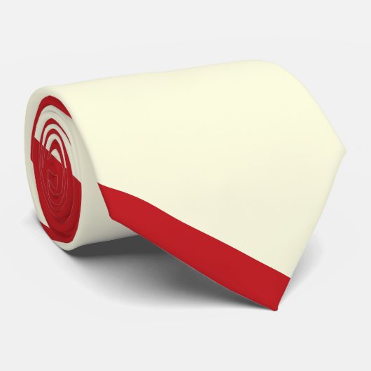 Kirschen und Creme-breiter Hochschulstreifen Krawatte (Gerollt)