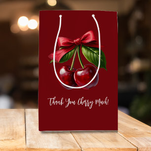 Kirschen und ein Bow-Dankeschön Cherry viel Mittlere Geschenktüte