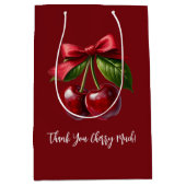 Kirschen und ein Bow-Dankeschön Cherry viel Mittlere Geschenktüte (Vorderseite)