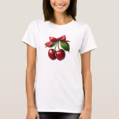 Kirschen und ein Bow T-Shirt (Vorderseite)