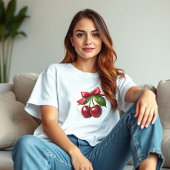 Kirschen und ein Bow T-Shirt