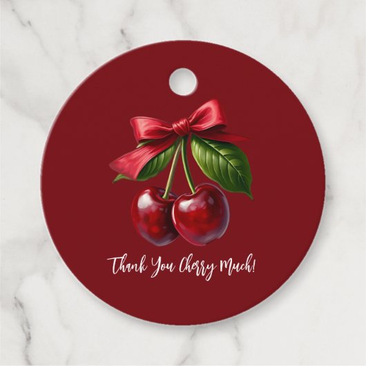 Kirschen und eine Bow-Liebe, die Sie viel herry Geschenkanhänger (Vorderseite)
