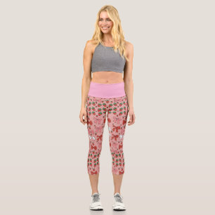 Kirschen und Erdbeeren Capri Leggings
