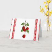 Kirschen und Gingham Note Card Karte (Gelbe Blume)