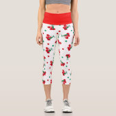 Kirschen und Polka-Punkte Capri Leggings (Vorderseite)