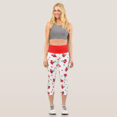 Kirschen und Polka-Punkte Capri Leggings (Vorderseite)