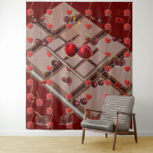 Kirschen und Schokolade mit dunkelrot Wandteppich (Beispiel)
