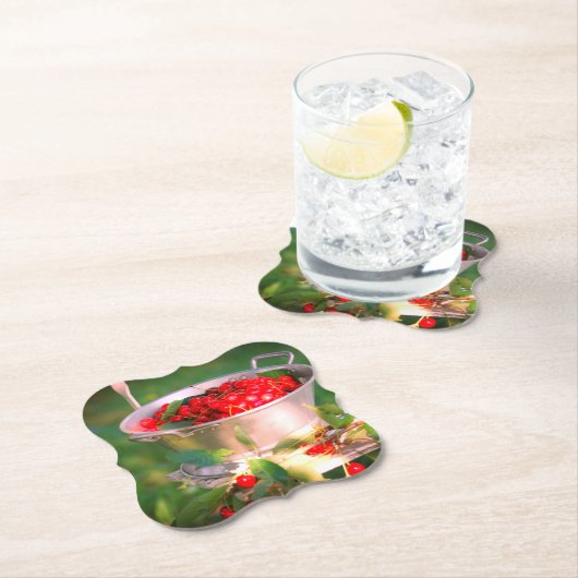 Kirschernte, Hütte Garten Rosalinde Untersetzer (Vor Ort)