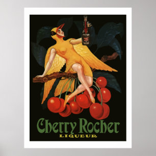 KirscheRocher Alkohol 1922 (Vintage französische Poster