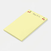 Kirschfrüchte auf gelben Dingen zu tun Post-it Klebezettel (angewinkelt)