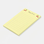 Kirschfrüchte auf gelben Sachen zu tun Linde Post-it Klebezettel (angewinkelt)