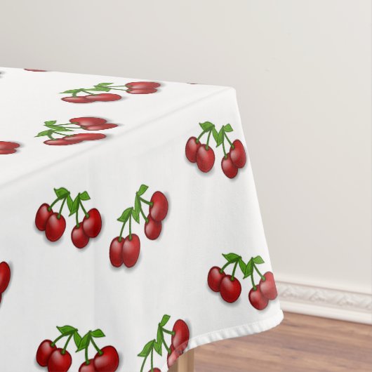 Kirschfrüchte auf Weiß Tischdecke (Beispiel)