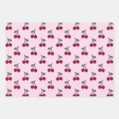 Kirschfruchtmuster in Rosa und Rot Geschenkpapier Set (Vorderseite 2)
