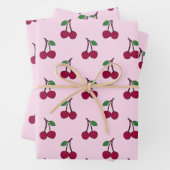 Kirschfruchtmuster in Rosa und Rot Geschenkpapier Set (Beispiel)