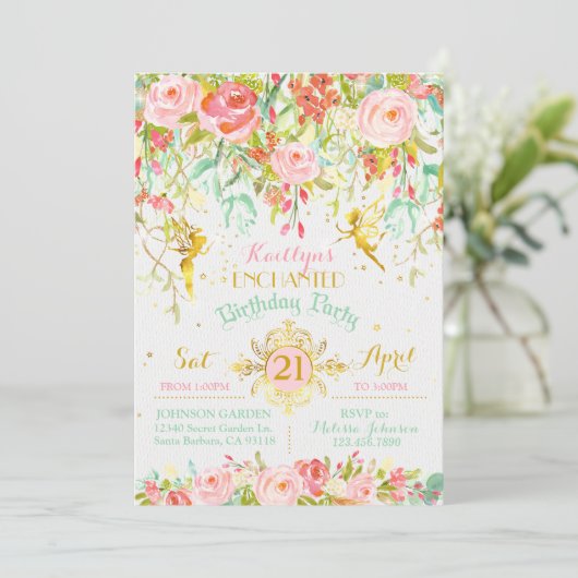 Kirschgarten Geburtstag Einladung (Stehend Vorderseite)