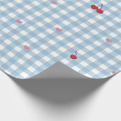 Kirschherz mit blauem Gingham Geschenkpapier (Ecke)