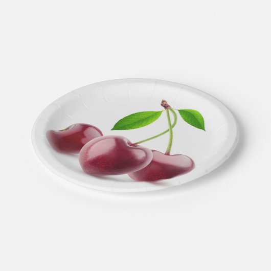 Kirschherzen Pappteller (Schrägansicht)