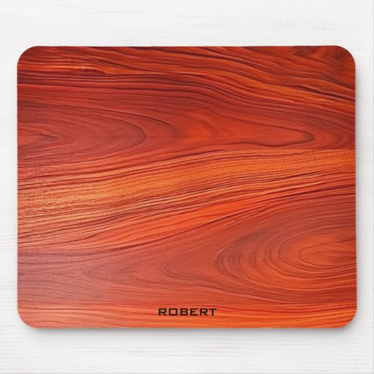 Kirschholzstruktur mit individuellem Monogramm. Mousepad (Vorne)