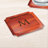 Kirschholzstruktur mit individuellem Monogramm. Untersetzer (angewinkelt)