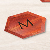 Kirschholzstruktur mit individuellem Monogramm. Untersetzer (angewinkelt)
