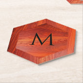 Kirschholzstruktur mit individuellem Monogramm. Untersetzer (angewinkelt)