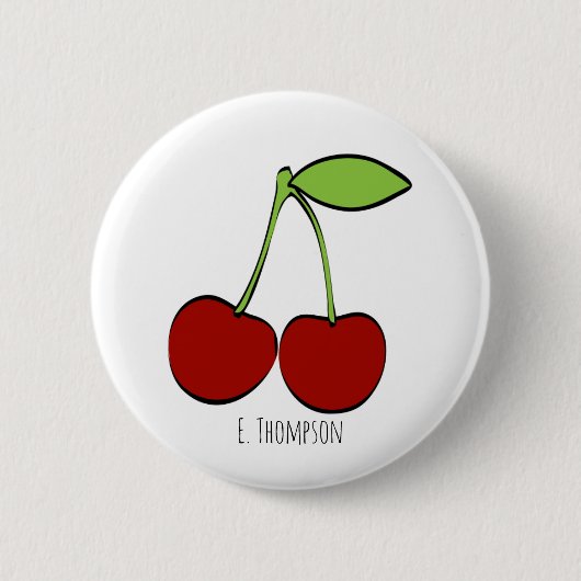 Kirschillustrations-Knopf Button (Vorderseite)