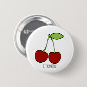 Kirschillustrations-Knopf Button (Vorne & Hinten)