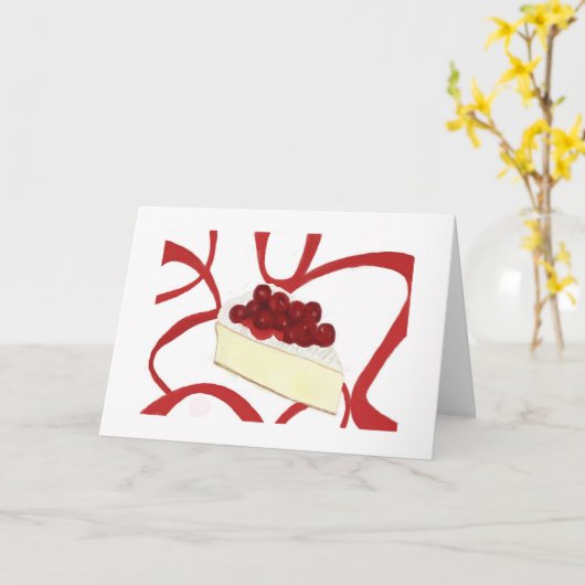 Kirschkäsekuchen-Gruß-Karte Karte (Gelbe Blume)