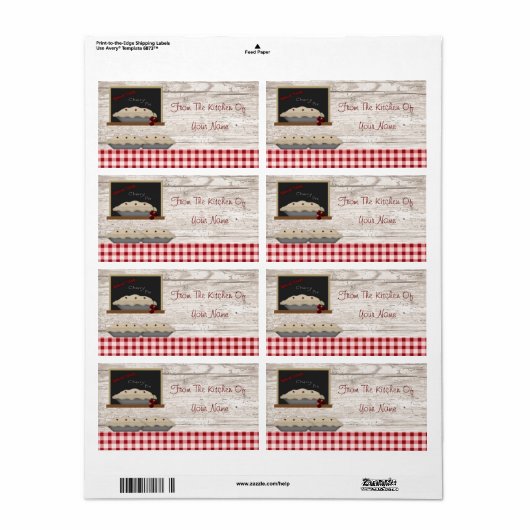 Kirschkuchen aus der Küche mit Etikett (Vorne)