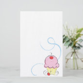 Kirschkuchen Briefpapier (Stehend Vorderseite)