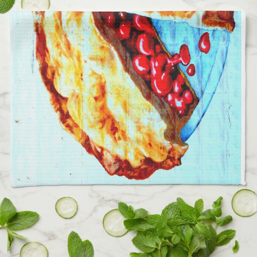 Kirschkuchen Küchentuch (Gefaltet)